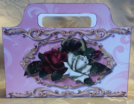 Lovely Pink Tote Bag with Roses  by Deloraine Neubauer
