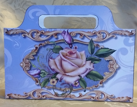 Lovely Pale Lilac Tote Bag with Roses  by Deloraine Neubauer