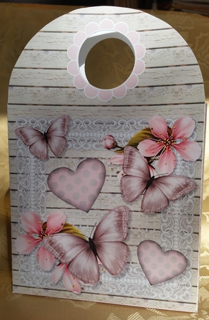 Pink Butterflies Large Gift Bag by Deloraine Neubauer