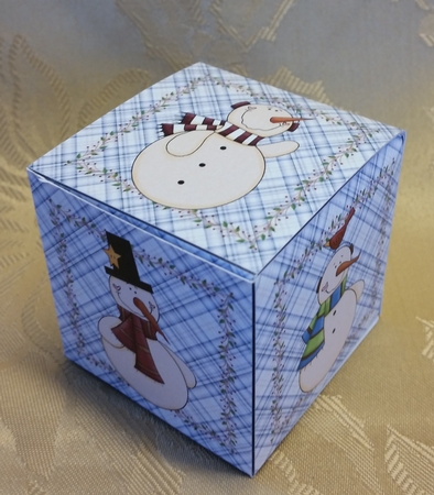 All in One Gift Box - Snowmen Berry Border by Deloraine Neubauer
