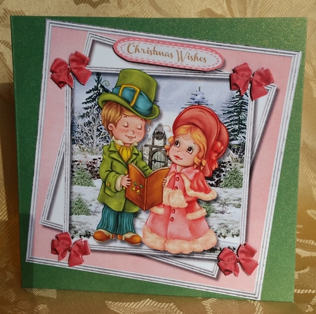 Lovely Christmas Caroler's in the Snow by Deloraine Neubauer