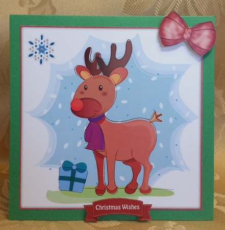 Christmas Reindeer 8x8 Topper & Embellishments by Deloraine Neubauer