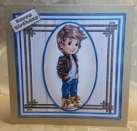Cool Dude Male Square Card Front by Deloraine Neubauer