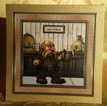 Last orders 7x7 card with decoupage by Deloraine Neubauer