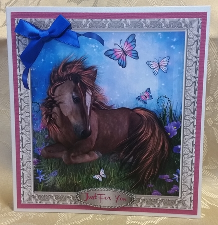 Beautiful Sheltland Pony and Butterflys  by Deloraine Neubauer