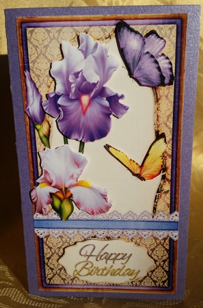 Iris and Butterflies purple 964 by Deloraine Neubauer