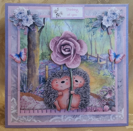 Hedgehog Love Mini Kit & Decoupage - Wedding / Anniversary / Birthday by Deloraine Neubauer