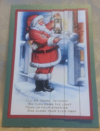 Vintage Christmas Santa with Lamp Side Stacker by Deloraine Neubauer