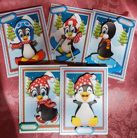 10, sheet Bumper Kit Snow Penguins by Deloraine Neubauer