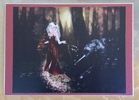 Fantasy Elf Queen with Black Unicorn A4 Topper by Deloraine Neubauer