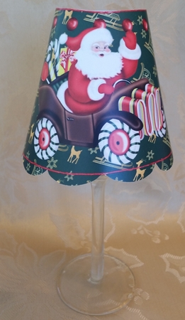 Green Christmas Wine Glass Lampshade  by Deloraine Neubauer