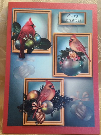 Frame Trio Christmas - The Cardinal Family by Deloraine Neubauer