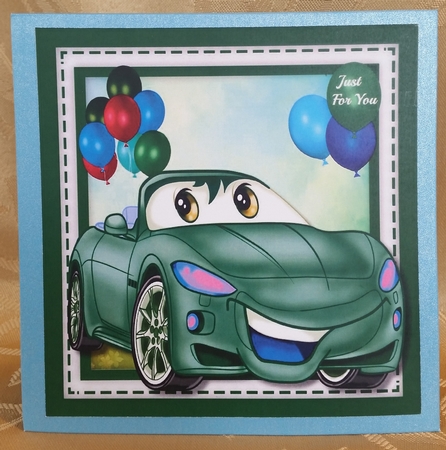 little Green Birthday Car by Deloraine Neubauer