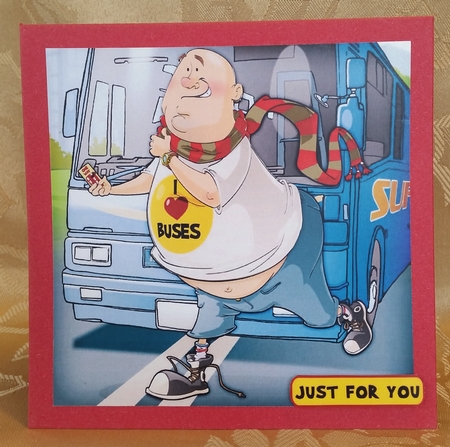 Bus Spotter Dude 2 8x8 Quick Card by Deloraine Neubauer