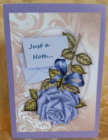 Just A Note Bleu Roses by Deloraine Neubauer