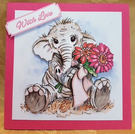 Decoupage - Baby Elephant Blooms by Deloraine Neubauer