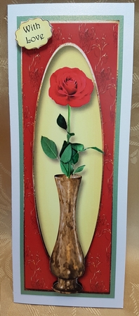Single Red Rose Lge DL by Deloraine Neubauer