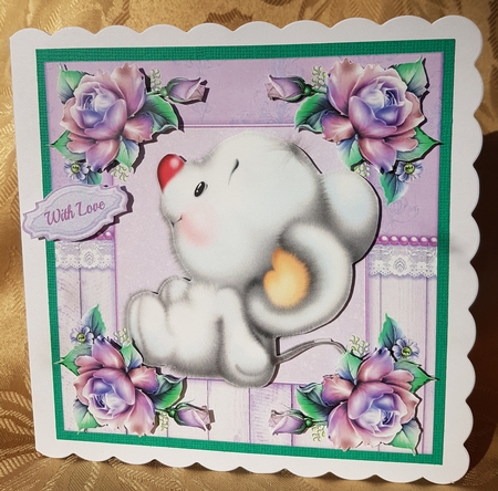 Gorgeous white fuzzy mouse 8x8 Mini kit by Deloraine Neubauer