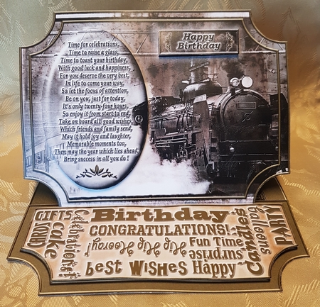 Happy Birthday, Steam Locomotive, Easel Card Mini-Kit by Deloraine Neubauer