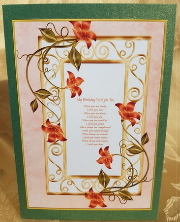 A Birthday wish A4 card front. by Deloraine Neubauer