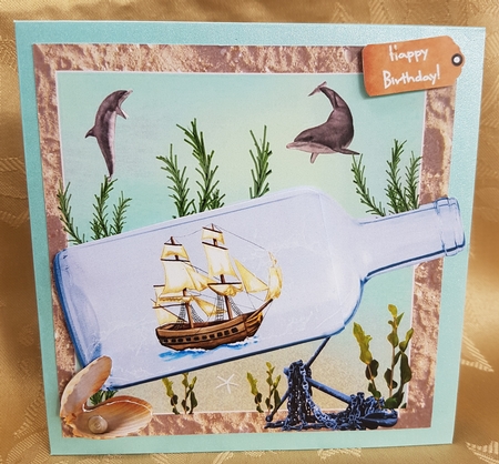 SHIP IN BOTTLE UNDER THE SEA - BIRTHDAY - FATHERS DAY by Deloraine Neubauer