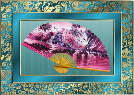 Oriental Fans by Deloraine Neubauer