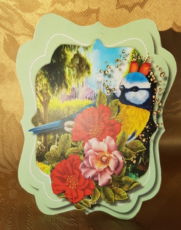 Tent card , Bird on a Branch  3 by Deloraine Neubauer