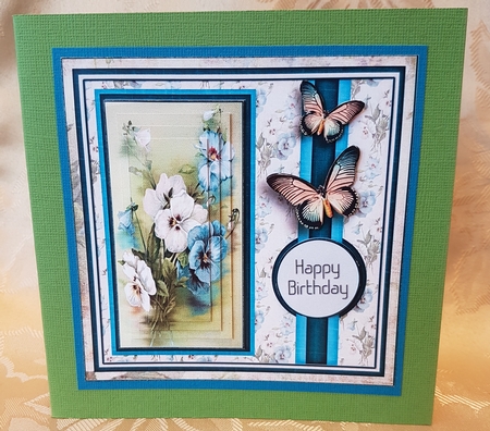 Vintage Card Topper Blue Fantasy 1267 by Deloraine Neubauer