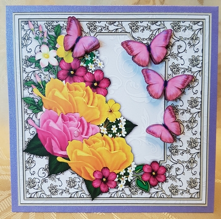 Gorgeous Flowers & Butterflies Quick card by Deloraine Neubauer