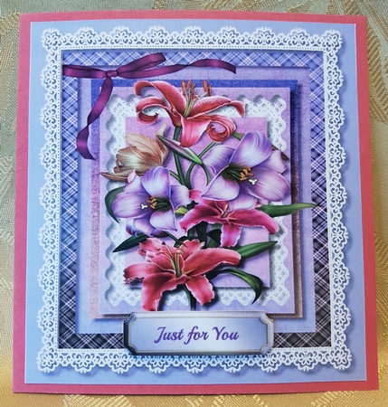 BeautifulLillys on a lace Mat by Deloraine Neubauer