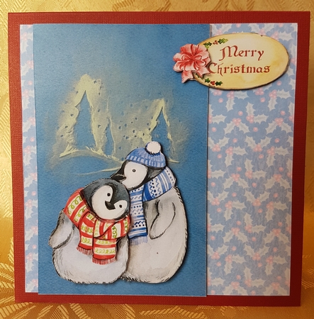 Christmas - Cute Snuggle Penguins by Deloraine Neubauer