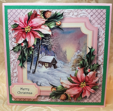 Scenic Christmas - Cabin In The Woods 8x8 by Deloraine Neubauer