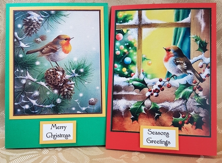 The Christmas Robin and Pinecone Robin Toppers by Deloraine Neubauer
