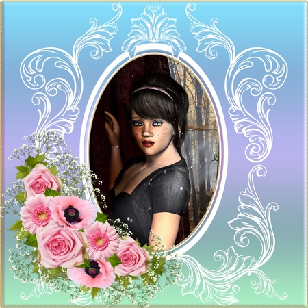 Pink Multi Floral Vignette by Deloraine Neubauer