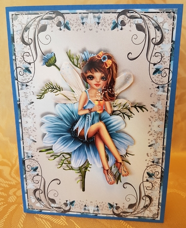 Coffee Fairy Card Front by Deloraine Neubauer