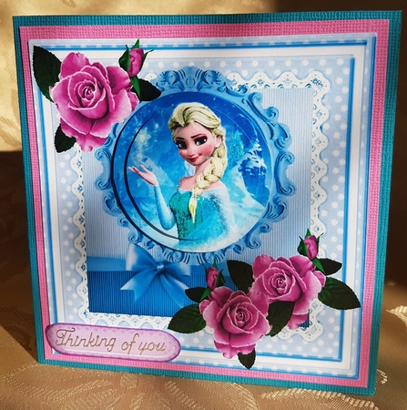 Pretty ice princess with lilac painted roses pyramids 8x8 by Deloraine Neubauer
