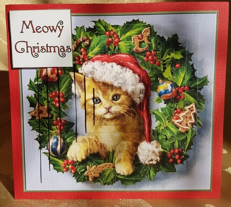 Cute kitty in Wreath Pyramid by Deloraine Neubauer