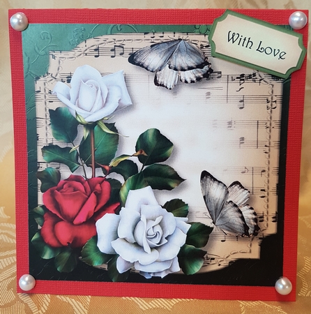 Sheet Music Plaque - Tudor Roses 8x8 by Deloraine Neubauer