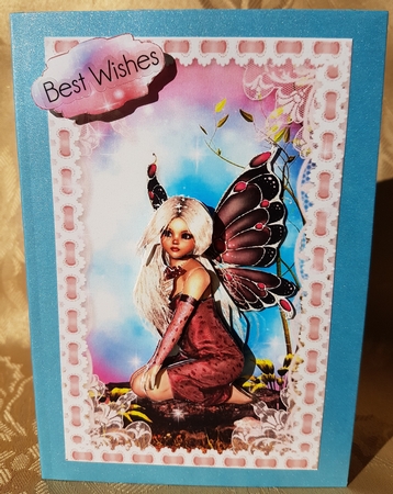 Sweet Little Rock Fairy A5 Card Front & Decoupage by Deloraine Neubauer