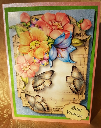 Sheet Music & Butterflies - Pastel Blooms A5 by Deloraine Neubauer