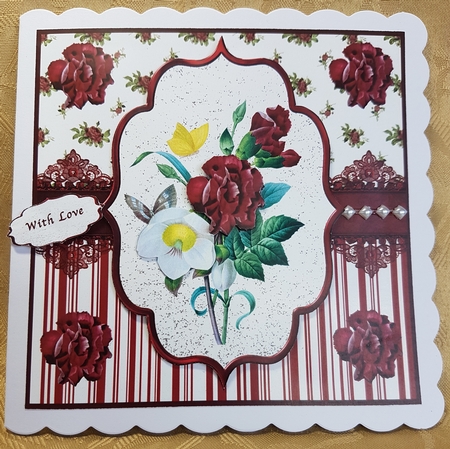 CHRISTMAS ROSE & CARNATIONS QUICK CARD FRONT by Deloraine Neubauer