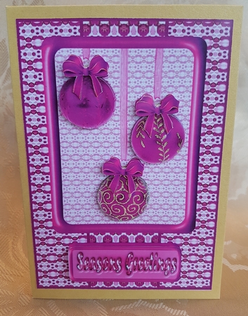 JJ CHRISTMAS HOLIDAY BAUBLES TRIO PURPLE A5 by Deloraine Neubauer