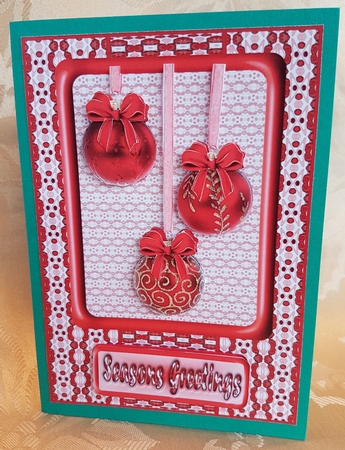 JJ CHRISTMAS HOLIDAY BAUBLES TRIO RED A5 by Deloraine Neubauer