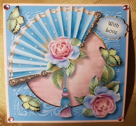 Fabulous Fan & Blended Roses 8x8 by Deloraine Neubauer