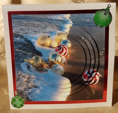 Yule Tide Magic - Festive Shoreline - 3D Pyramid/pyrimage + Insert & Gift Tag by Deloraine Neubauer