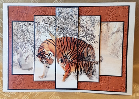 Winter Tiger Stacked Panels by Deloraine Neubauer