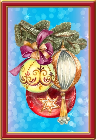 Vintage Hanging Bauble Decoupage 2 by Deloraine Neubauer