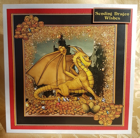 The Dragon Of Gold 8x8 by Deloraine Neubauer