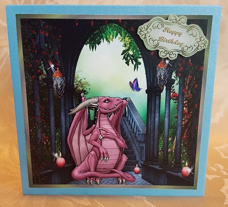 DRAGON IN THE GARDEN QUICK CARD SHEET by Deloraine Neubauer