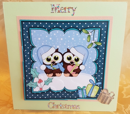 Christmas Little Hoot Owl is in Love Corner side stacker Topper by Deloraine Neubauer
